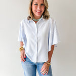 Striped Kimono Buttoned Shirt