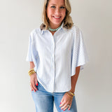 Striped Kimono Buttoned Shirt