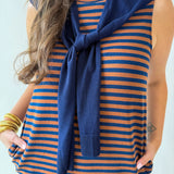 Striped Mini Dress Featuring Contrast Sweater