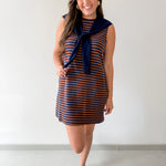 Striped Mini Dress Featuring Contrast Sweater