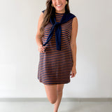 Striped Mini Dress Featuring Contrast Sweater