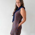 Striped Mini Dress Featuring Contrast Sweater