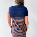 Striped Mini Dress Featuring Contrast Sweater