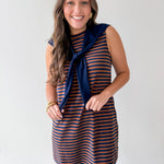 Striped Mini Dress Featuring Contrast Sweater