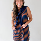Striped Mini Dress Featuring Contrast Sweater