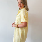Striped Seersucker Easy Shirt Dress - Lemon
