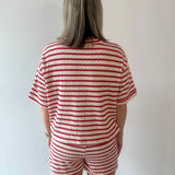 Striped short sleeve tee & shorts set