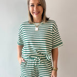 Striped short sleeve tee & shorts set
