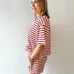 Striped short sleeve tee & shorts set