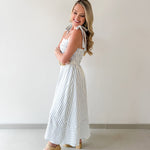 Striped Smocked Basque Waist Dress