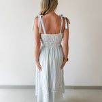 Striped Smocked Basque Waist Dress