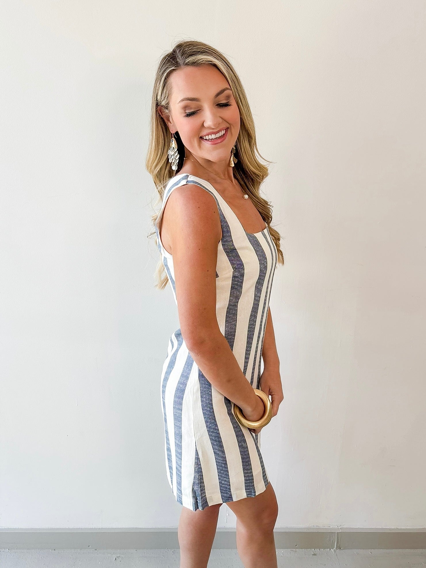 Striped Strap Mini Dress