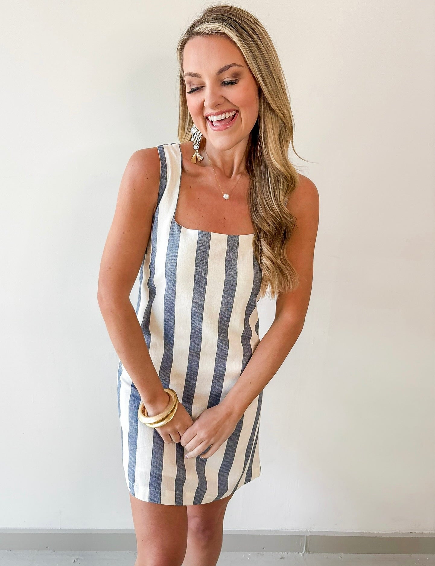 Striped Strap Mini Dress