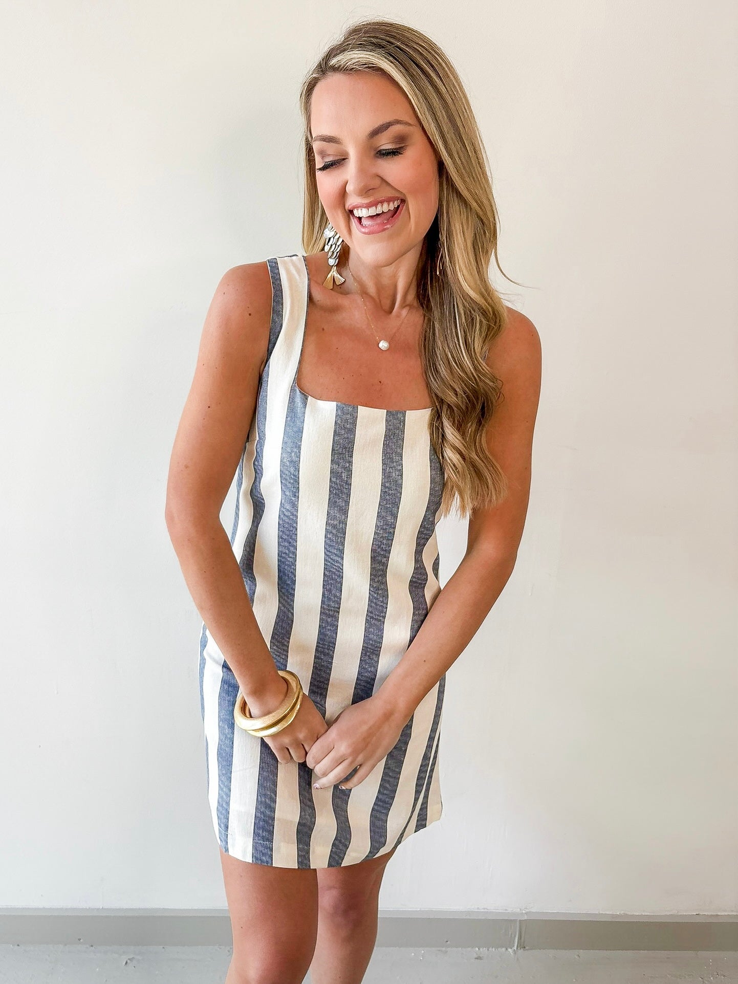 Striped Strap Mini Dress