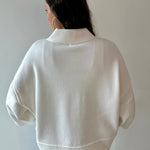 Striped V - Neck 3/4 Sleeve Sweater