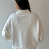 Striped V - Neck 3/4 Sleeve Sweater