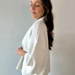 Striped V - Neck 3/4 Sleeve Sweater