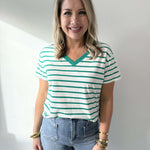 Striped V - Neck Shirt