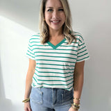 Striped V - Neck Shirt