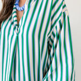 Striped V Neck Tunic Dress