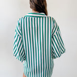 Striped V Neck Tunic Dress