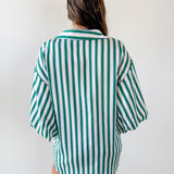 Striped V Neck Tunic Dress