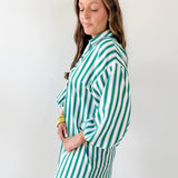 Striped V Neck Tunic Dress