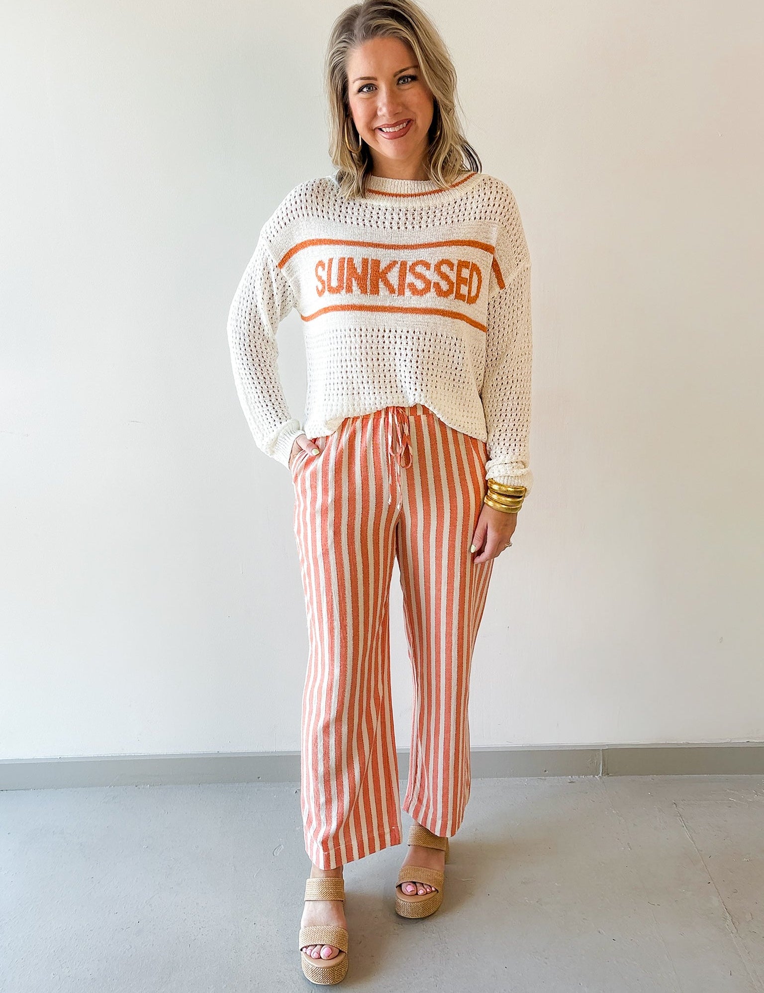 Striped Wide Leg Pants