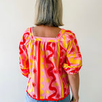 Sun & Wave Poplin Top