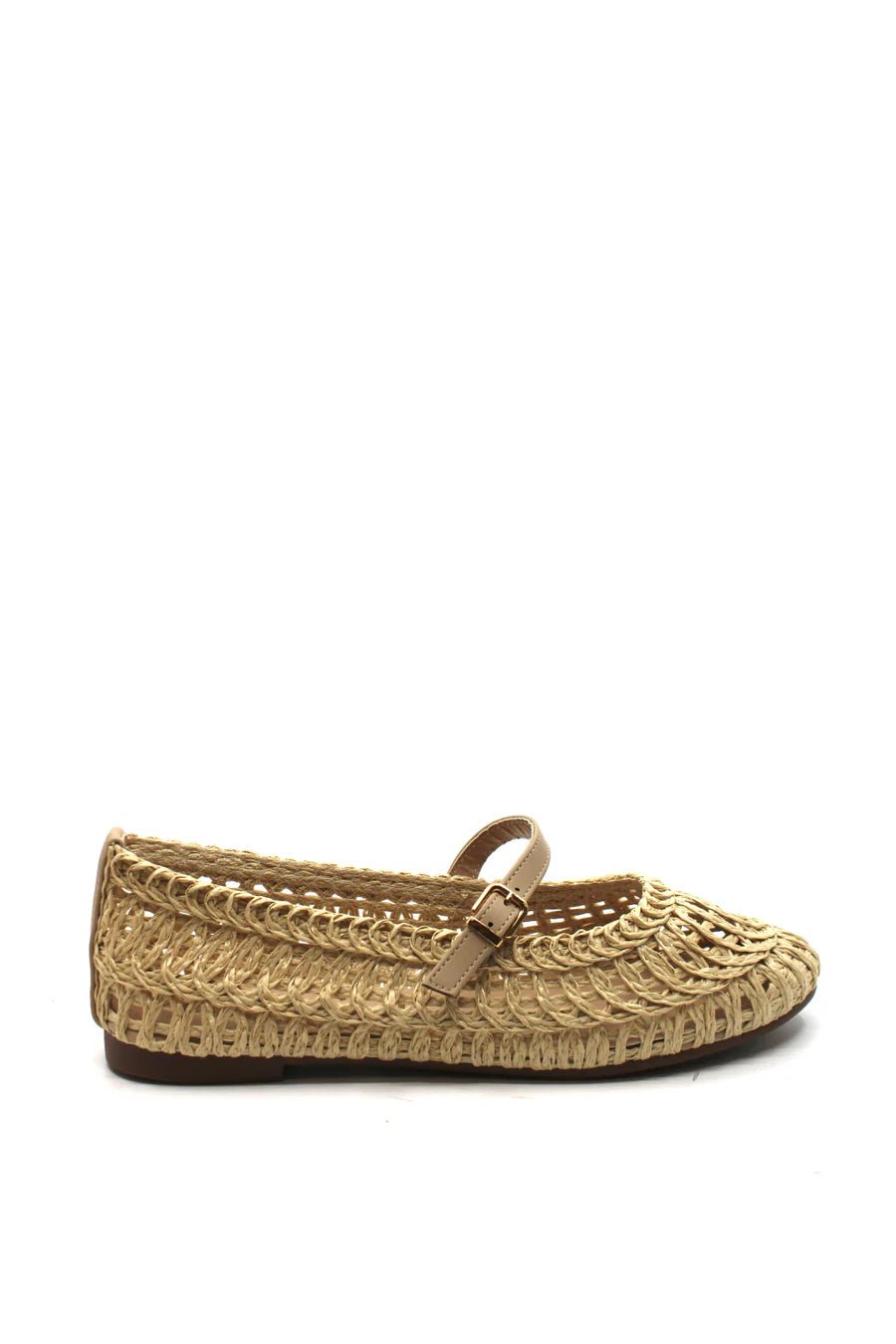 Susan Woven Mary Jane Flat - Natural