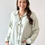 Sweetly Detailed Crinkle Shirt - Mint