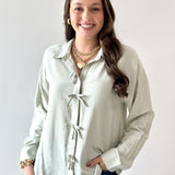 Sweetly Detailed Crinkle Shirt - Mint
