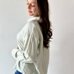 Sweetly Detailed Crinkle Shirt - Mint