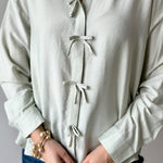 Sweetly Detailed Crinkle Shirt - Mint