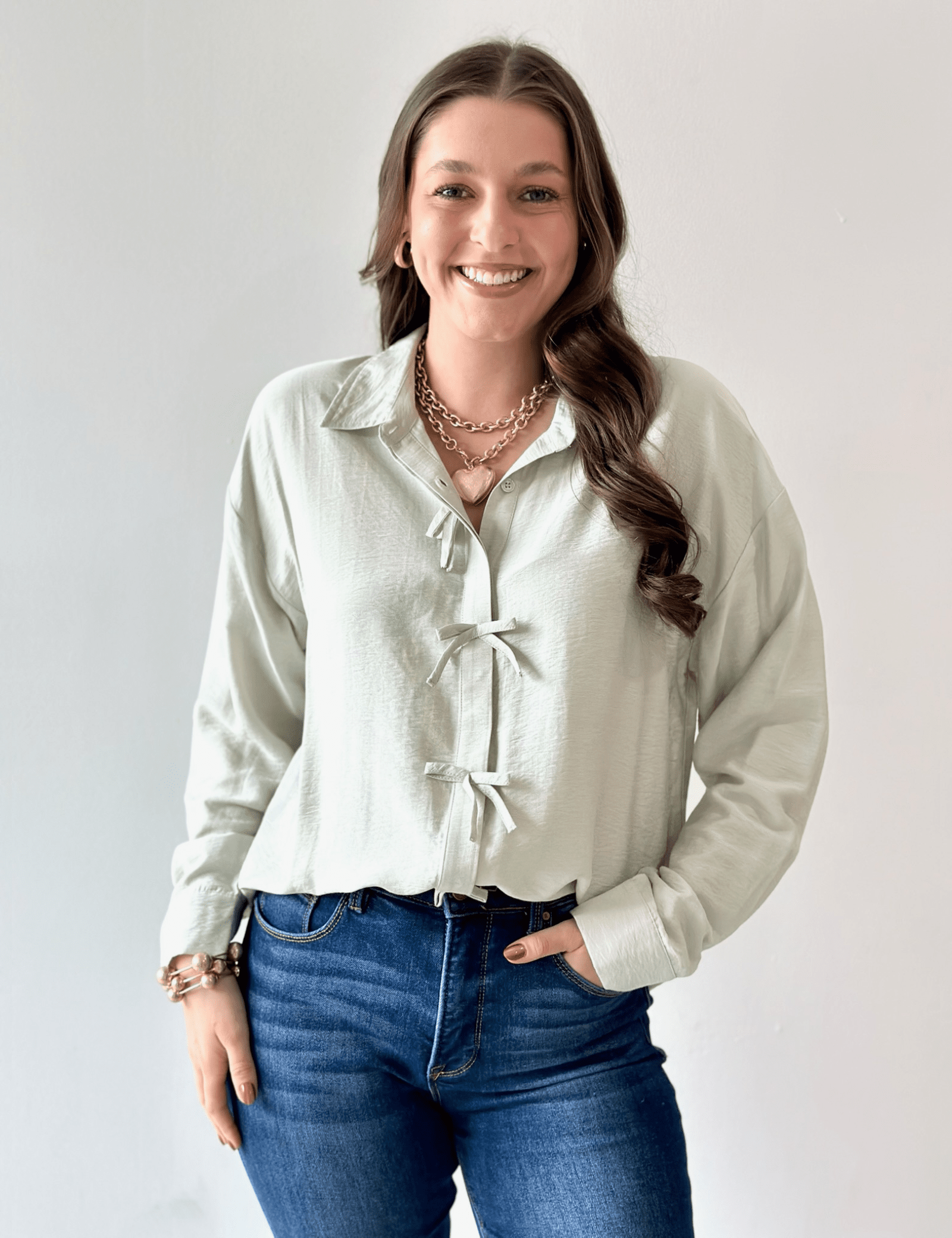 Sweetly Detailed Crinkle Shirt - Mint