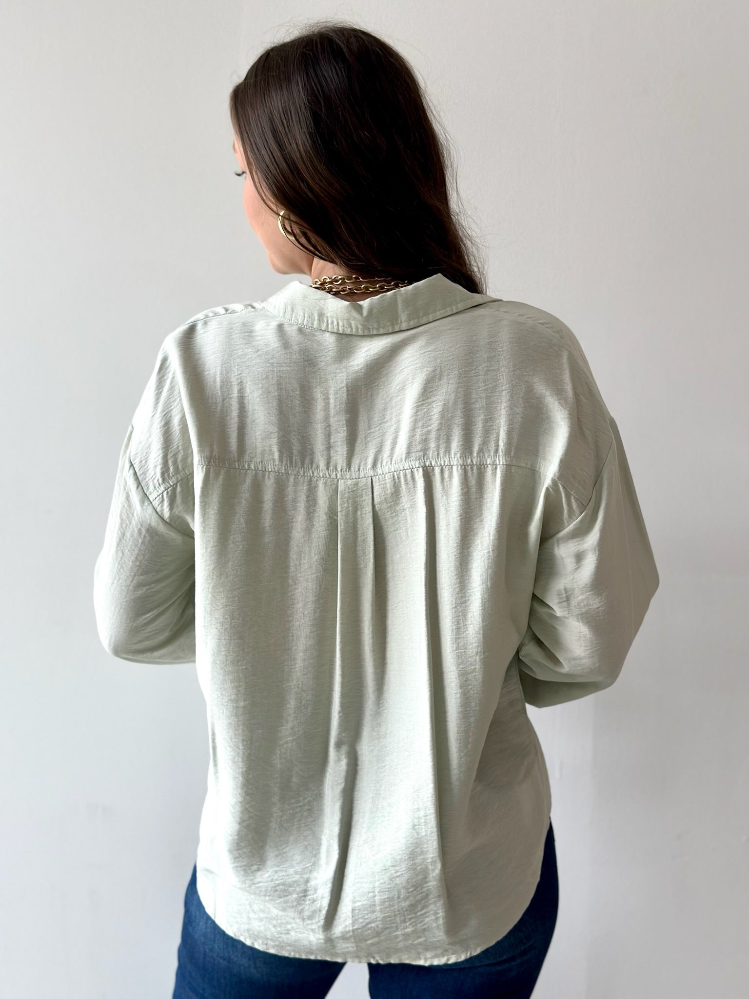 Sweetly Detailed Crinkle Shirt - Mint