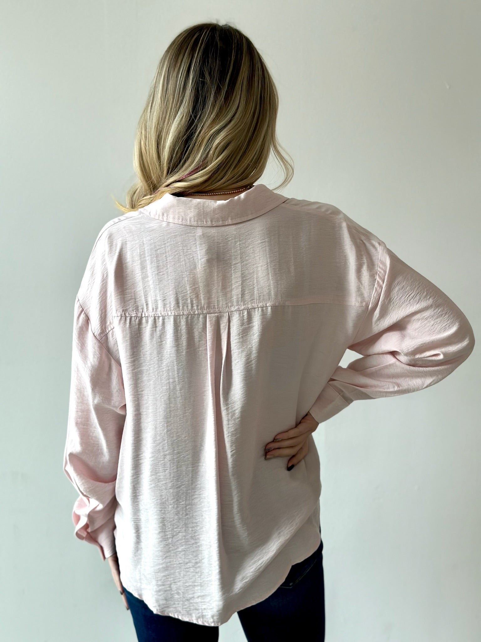 Sweetly Detailed Crinkle Shirt - Pink