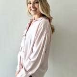 Sweetly Detailed Crinkle Shirt - Pink