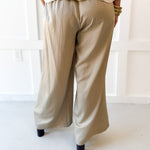 Tailored Wide Leg High Waist Pants - Taupe