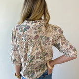 Taupe Floral Print Top