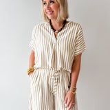 Taupe Shirt & Short Set