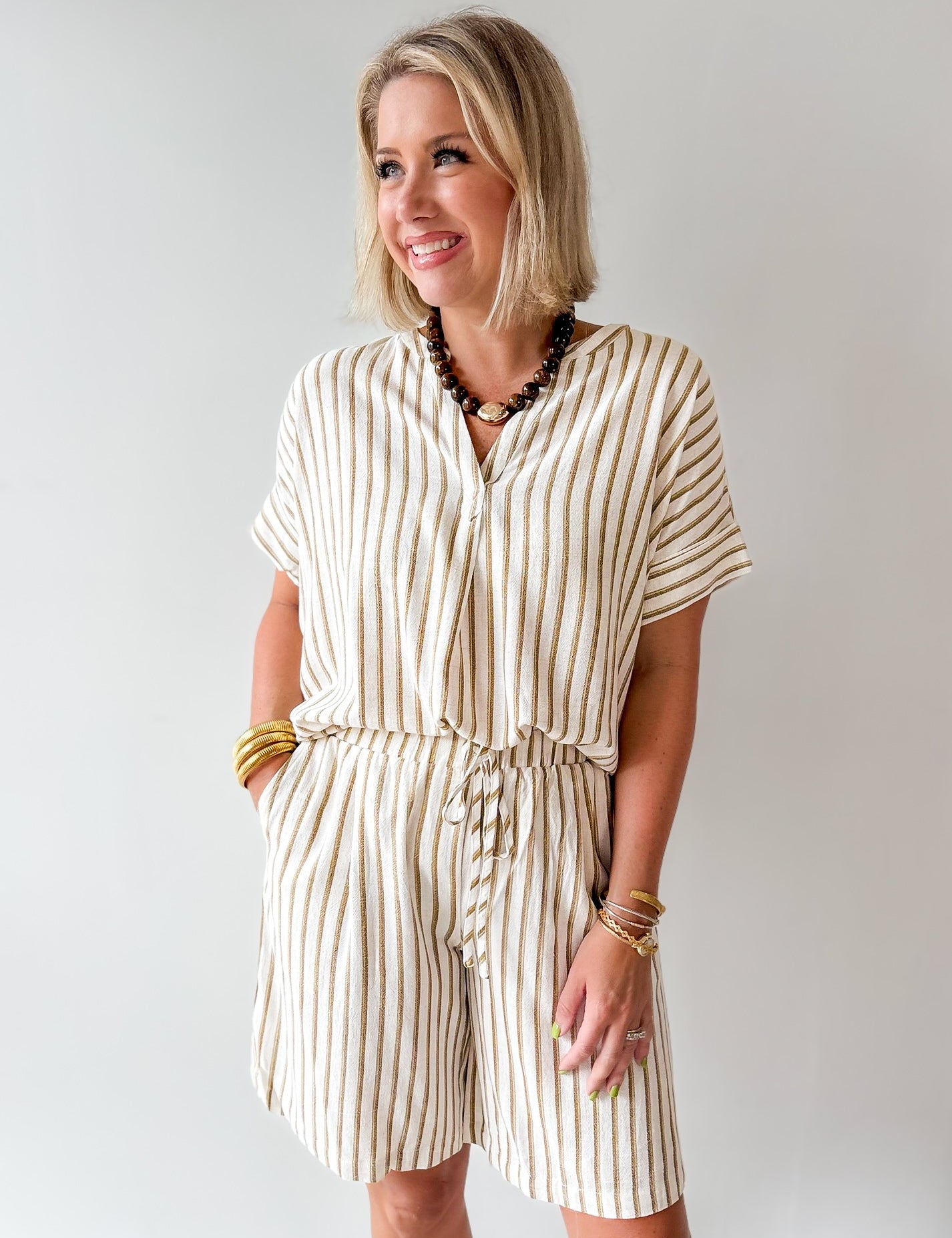 Taupe Shirt & Short Set