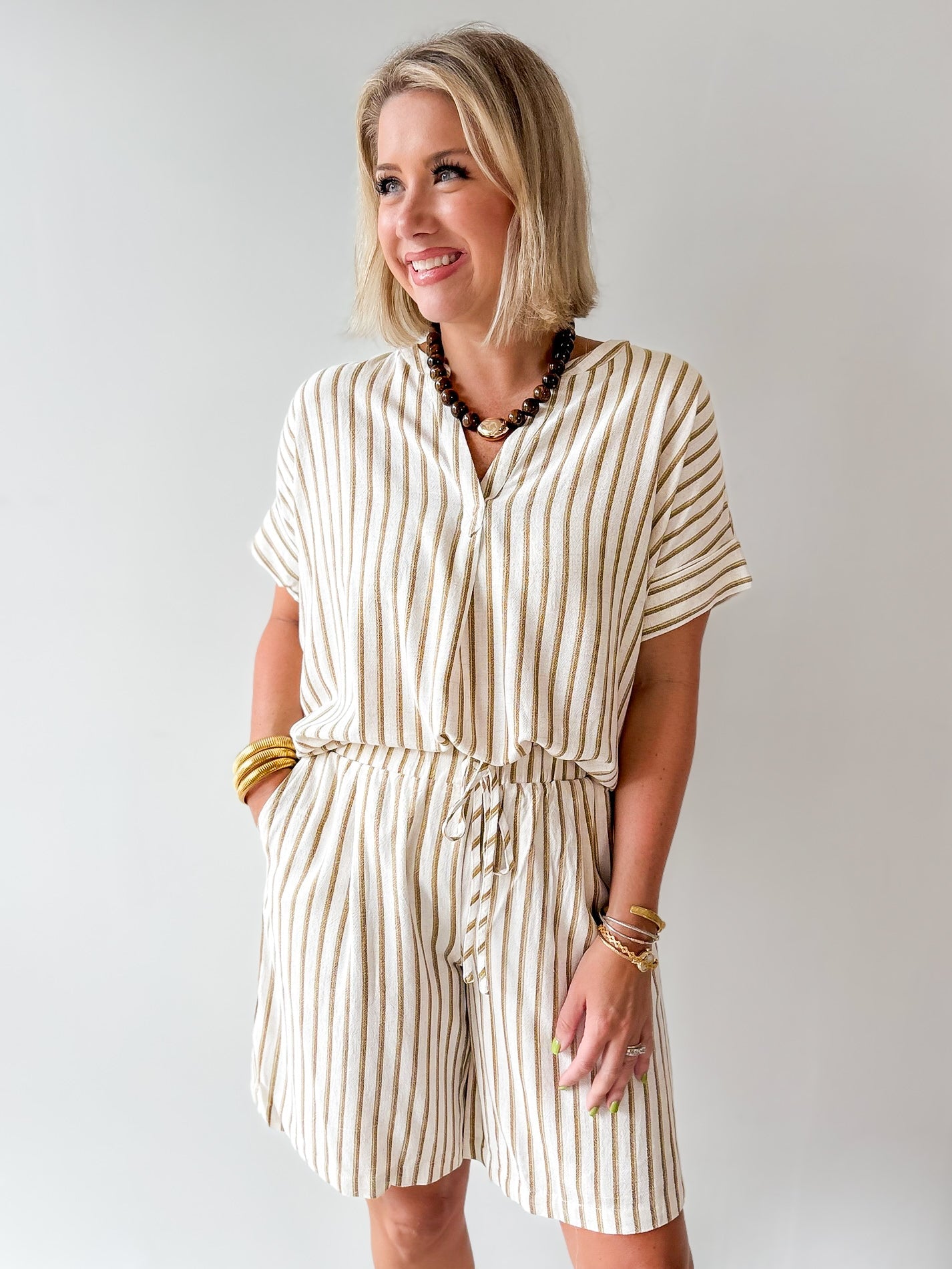 Taupe Shirt & Short Set