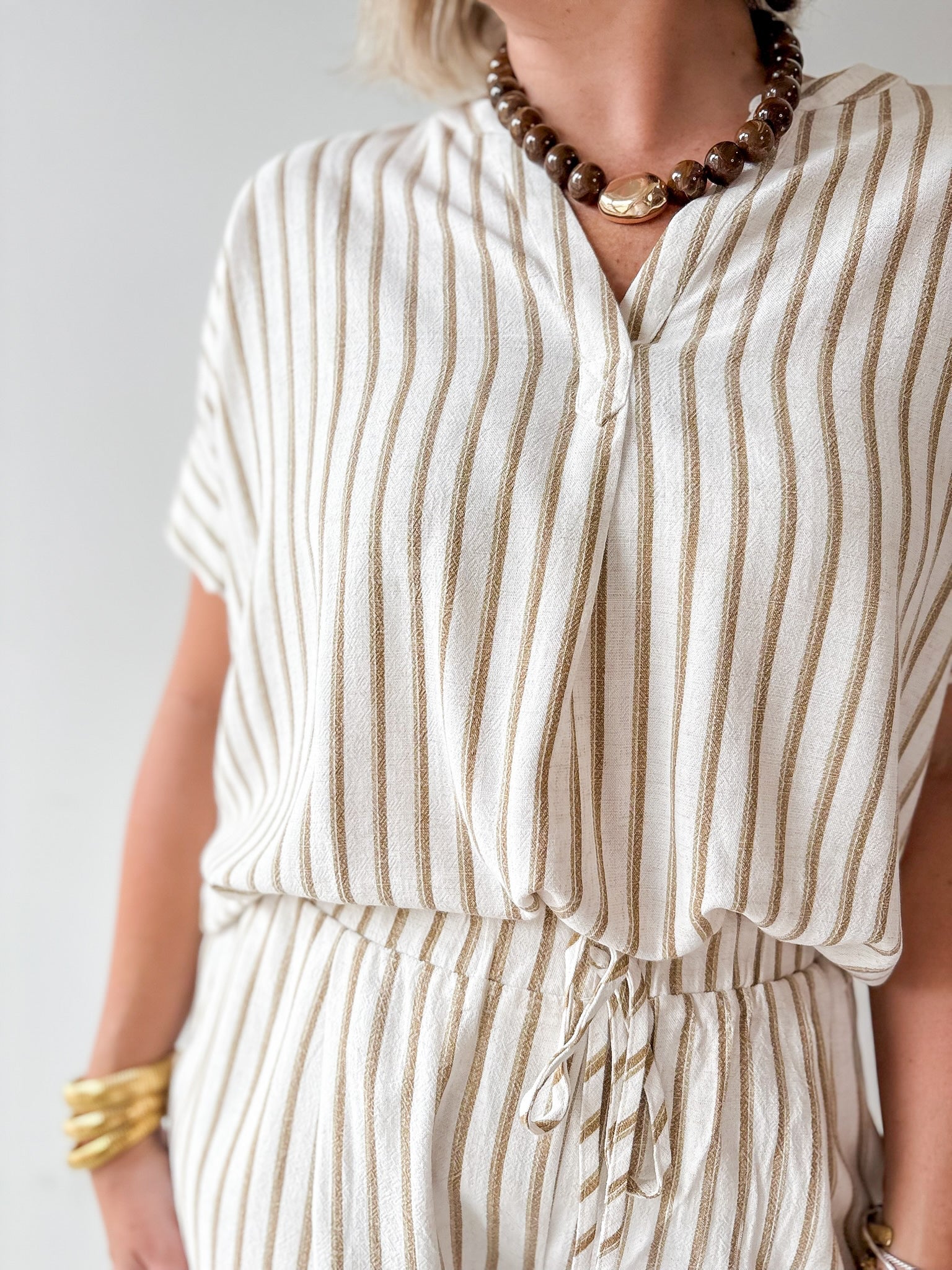 Taupe Shirt & Short Set