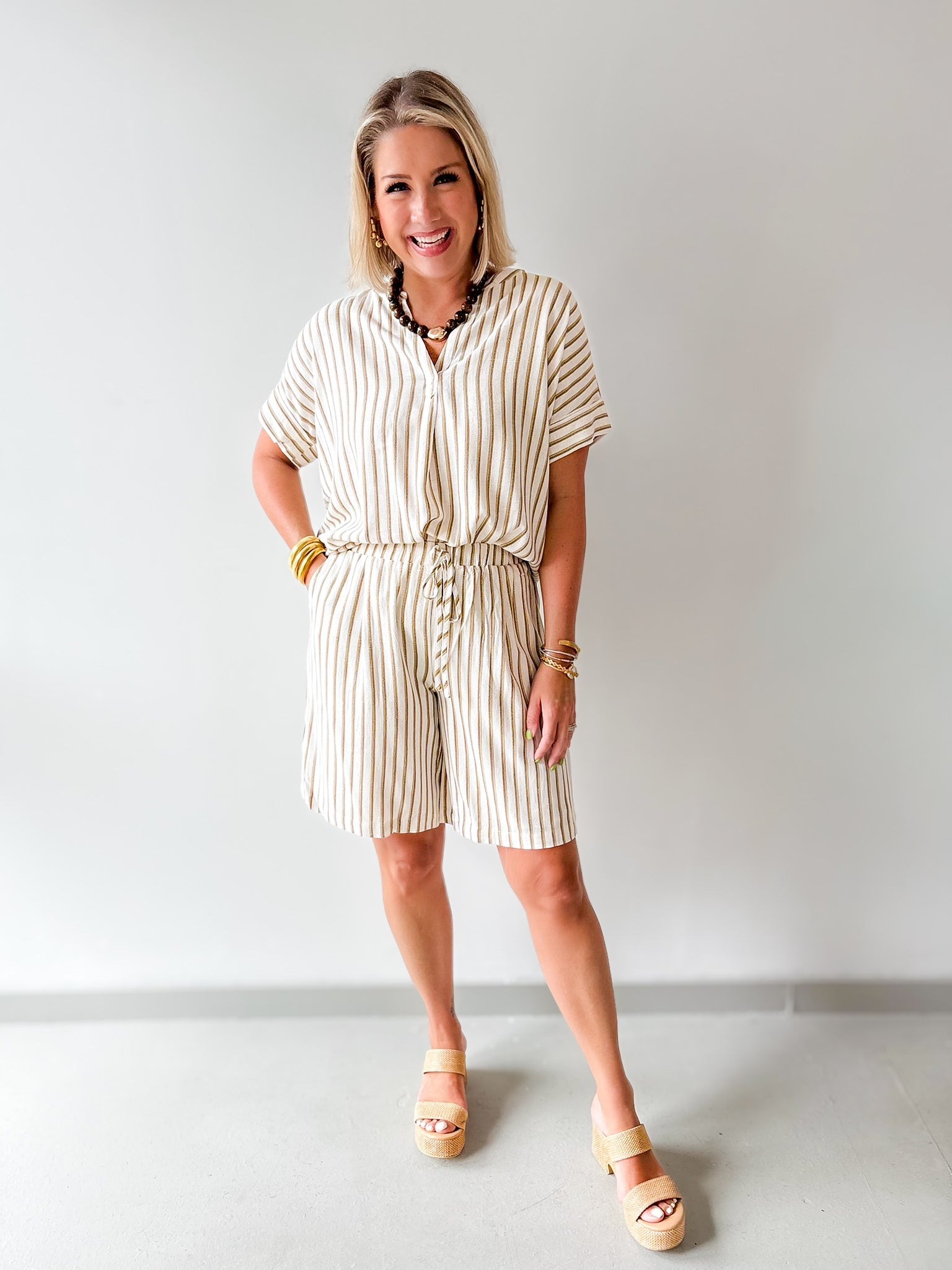 Taupe Shirt & Short Set