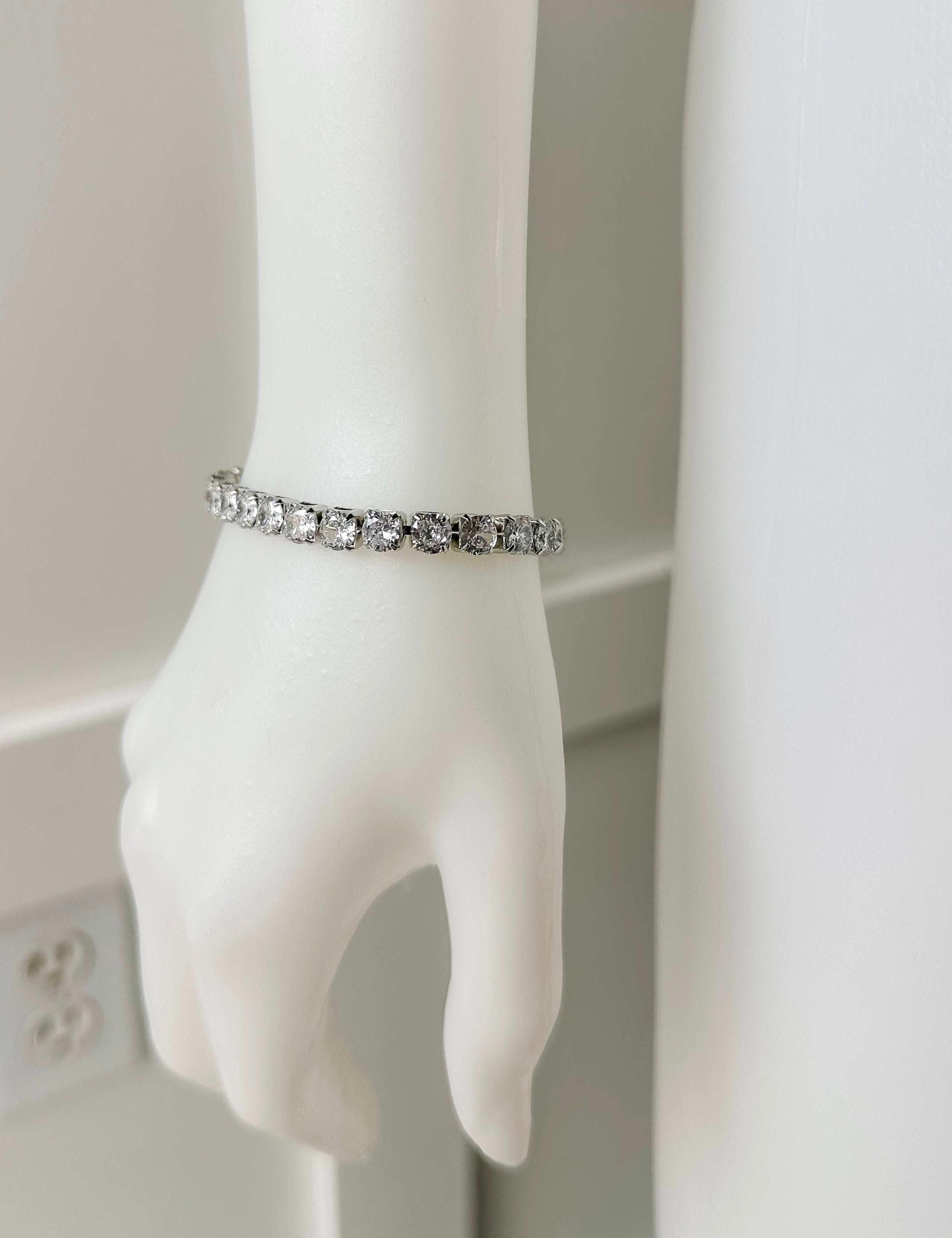 Tennis 6mm CZ Bracelet - Clear/Rhodium