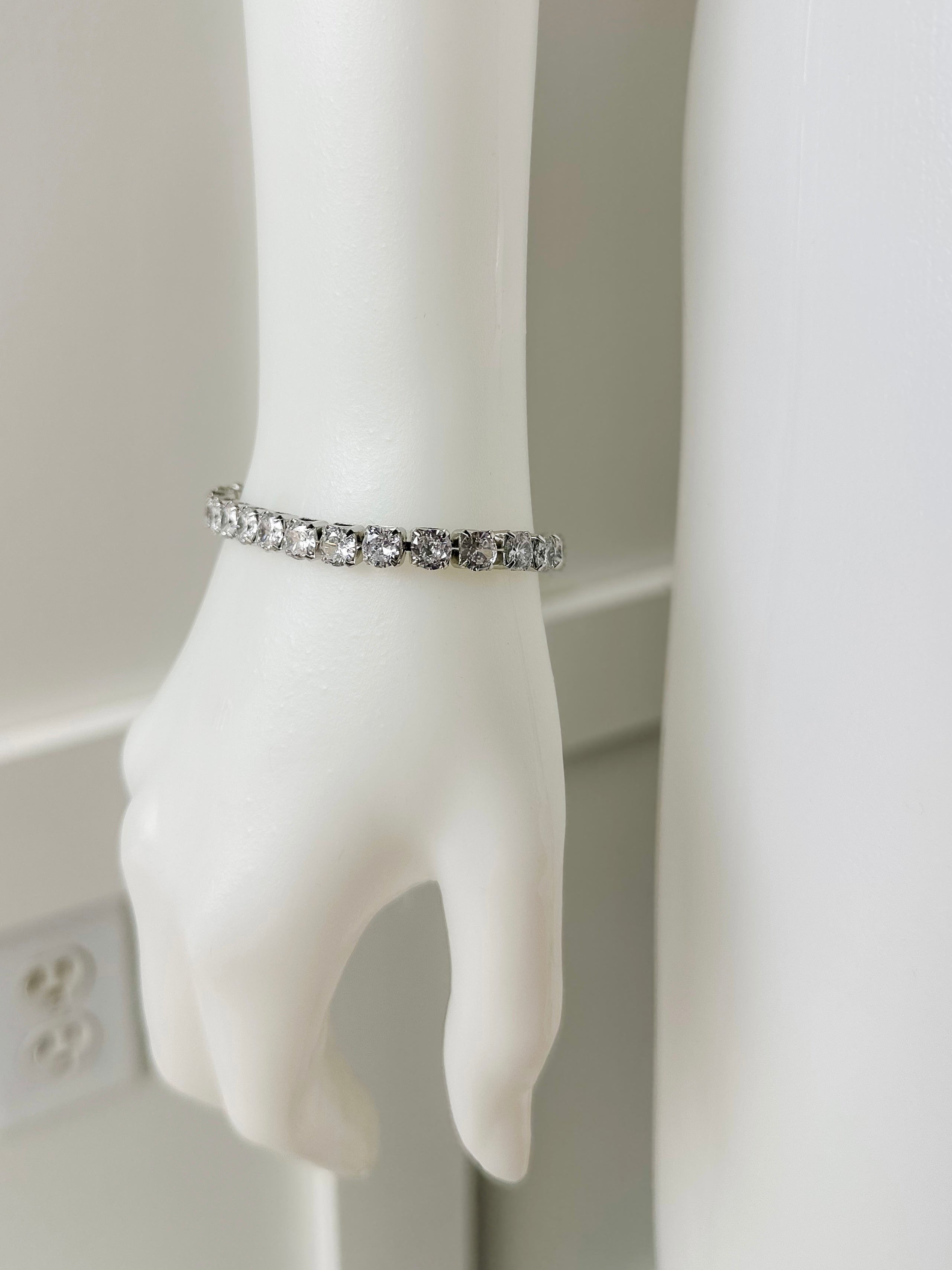 Tennis 6mm CZ Bracelet - Clear/Rhodium