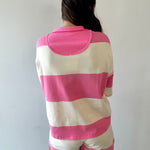 Terry Rugby Top & Short Set - Pink /Ivory