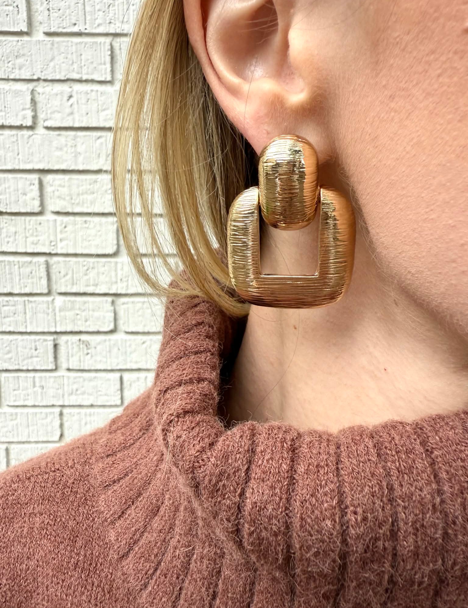 Textured Door Knocker Earrings