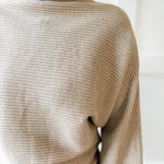 Textured Ribbed Knit Sweater - Taupe